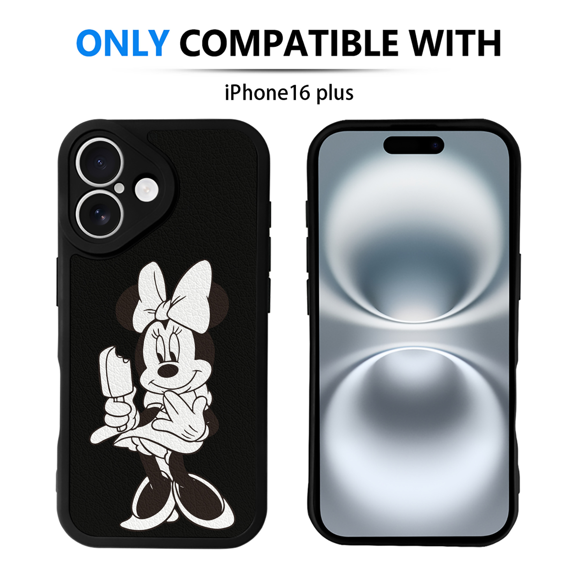 （画像用） ミッキーマウス Mickey Mouse 【iPhone 16シリーズ対応】シリコンスマホケース（レザー調） 材質：シリコン